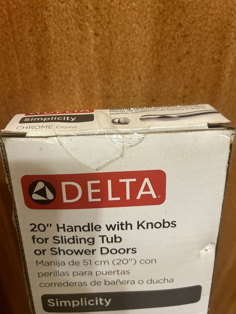 20” Delta Simplicity Handle with Knobs for Sliding Shower or Bathtub Door Chrome
