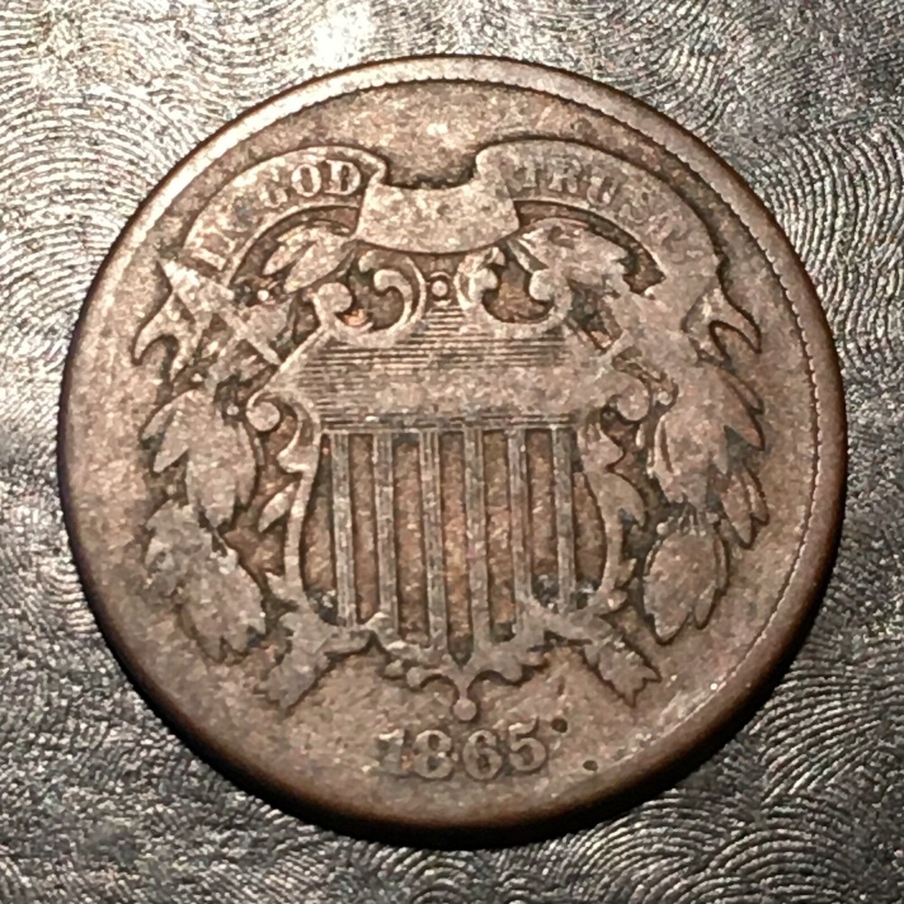1865 Two Cent Piece - High Quality Scans #L224