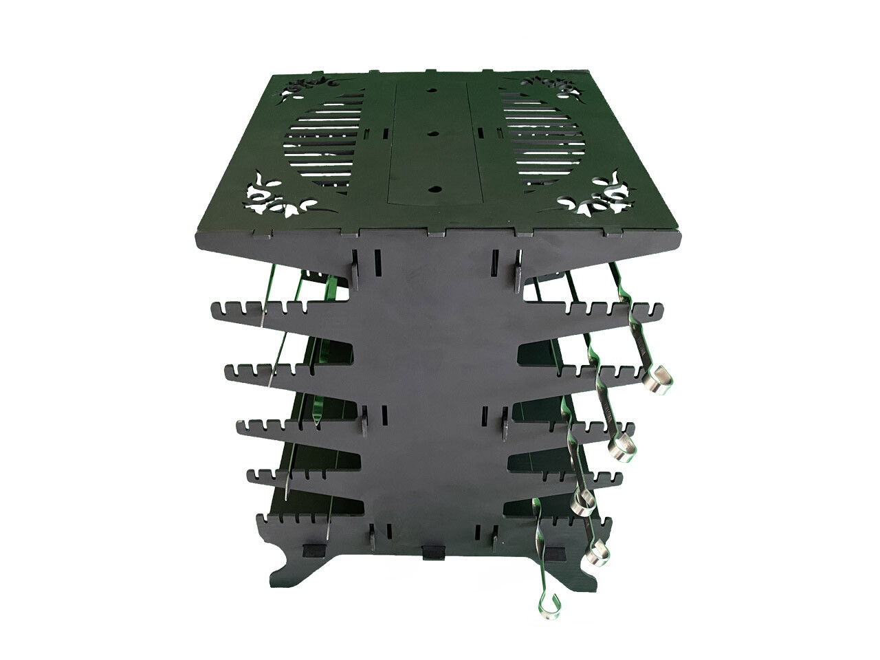 Vertical Charcoal Grill Kebab BBQ Portable Mangal 10 FREE Skewers Heavy Duty 4mm