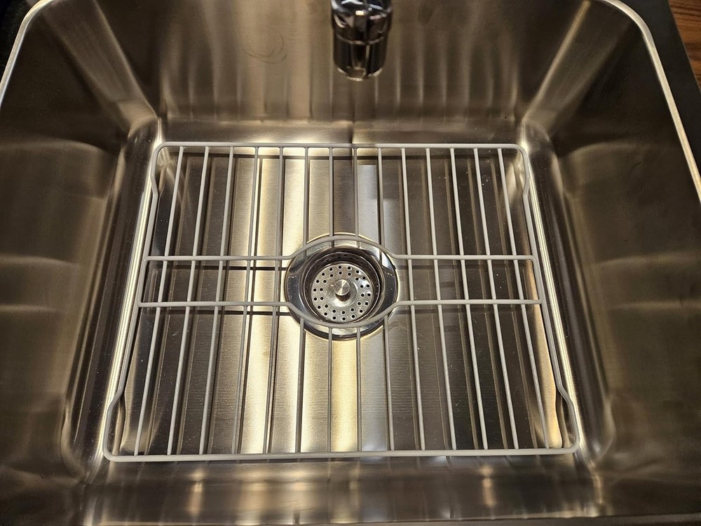 Sink Protectors for Kitchen Sink Bottom with White Coating Grate Insert Grid Sin