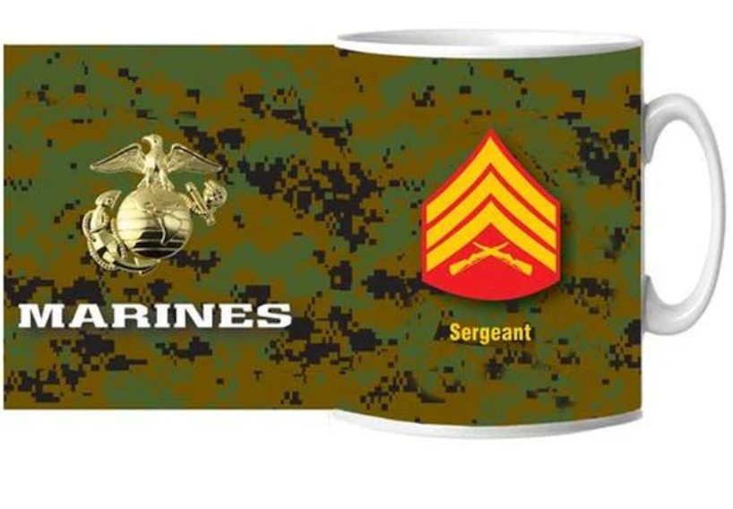 MARINE CORPS SERGEANT CAMO CERAMIC MUG 15 OZ