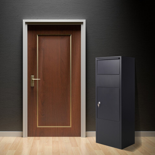 Large Package Delivery Parcel Mail Drop Box for Black, with Lockable Storage