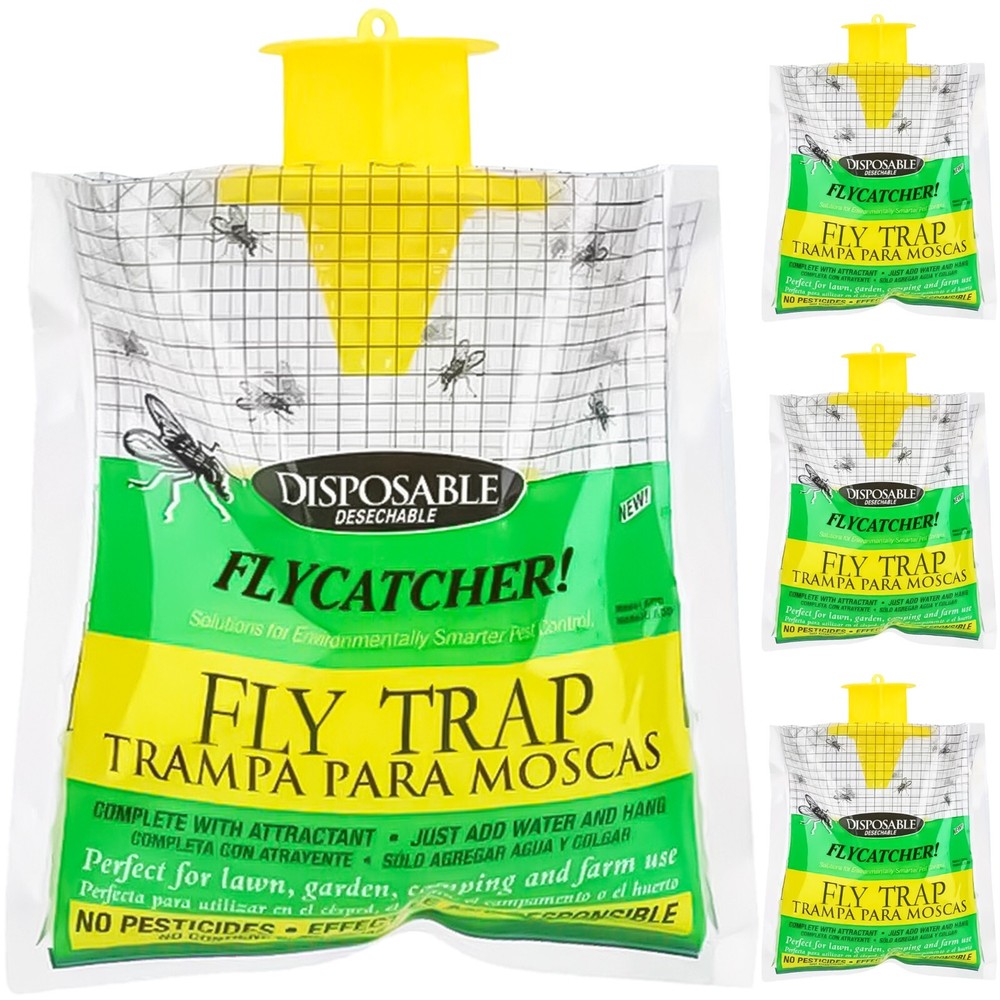 Outdoor Fly Traps Bundle - Disposable, Hanging Outdoor