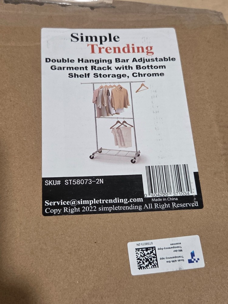Simple Trending Double Hanging Garment Rack (Chrome)