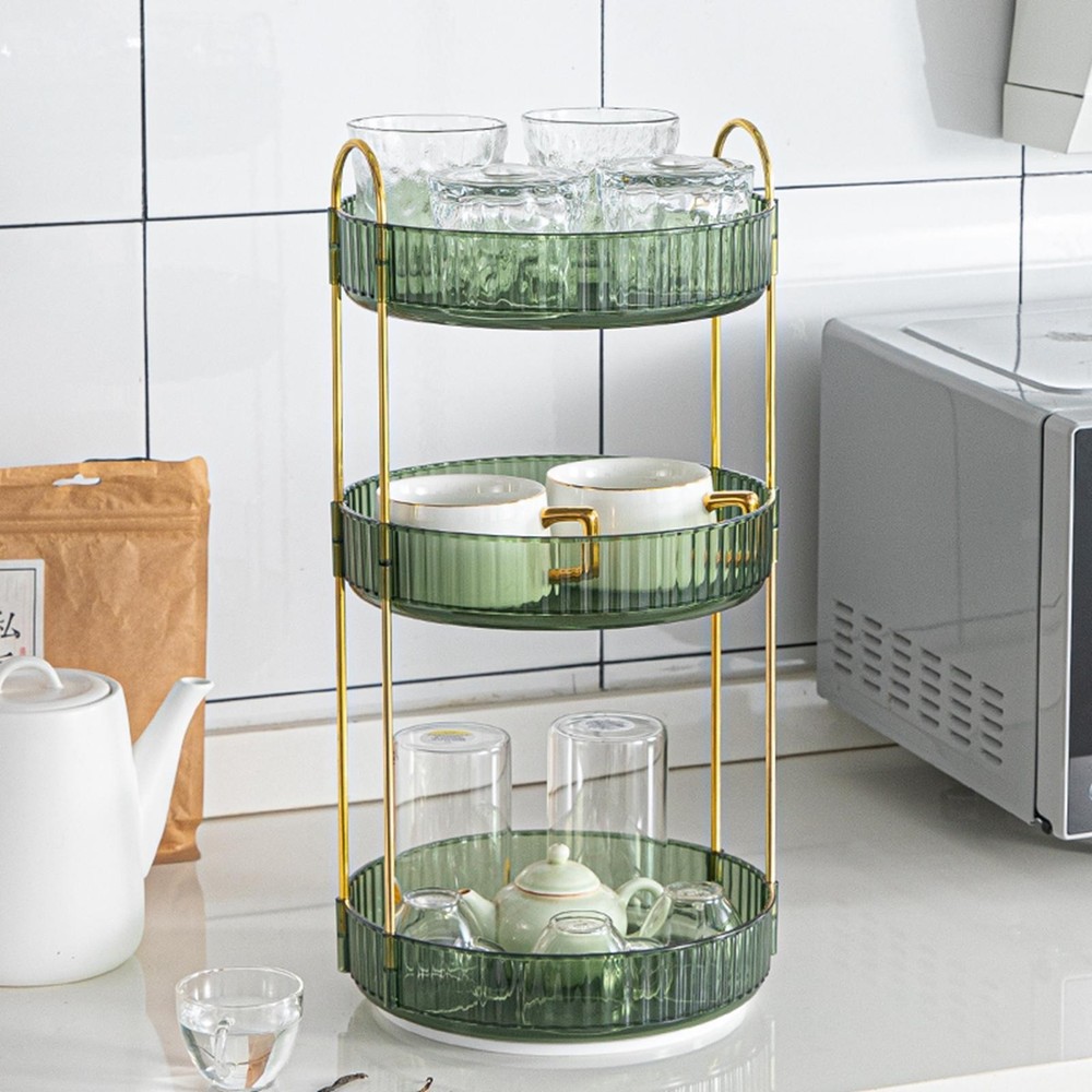 Makeup Organizer 3 Tier Multifunction Portable Fruit green