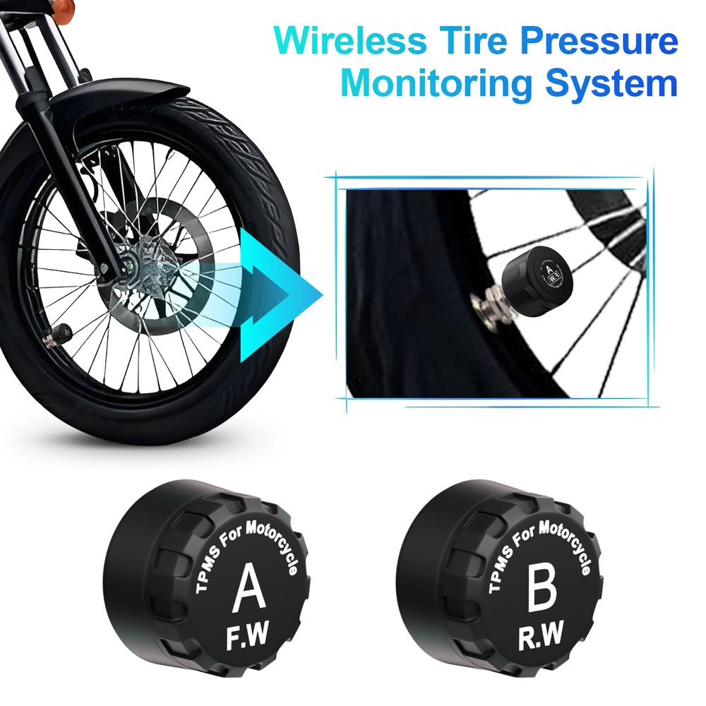 Motorcycle Carplay System 5.5" Wireless Android Auto Dash Cam TPMS Waterproof