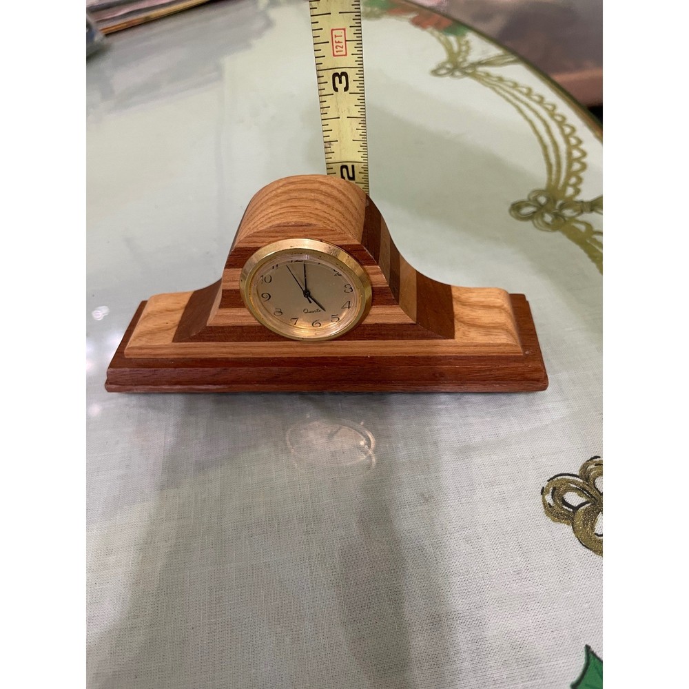Handcrafted Wooden Mantle Clock Lawrence Eby Walnut Ash