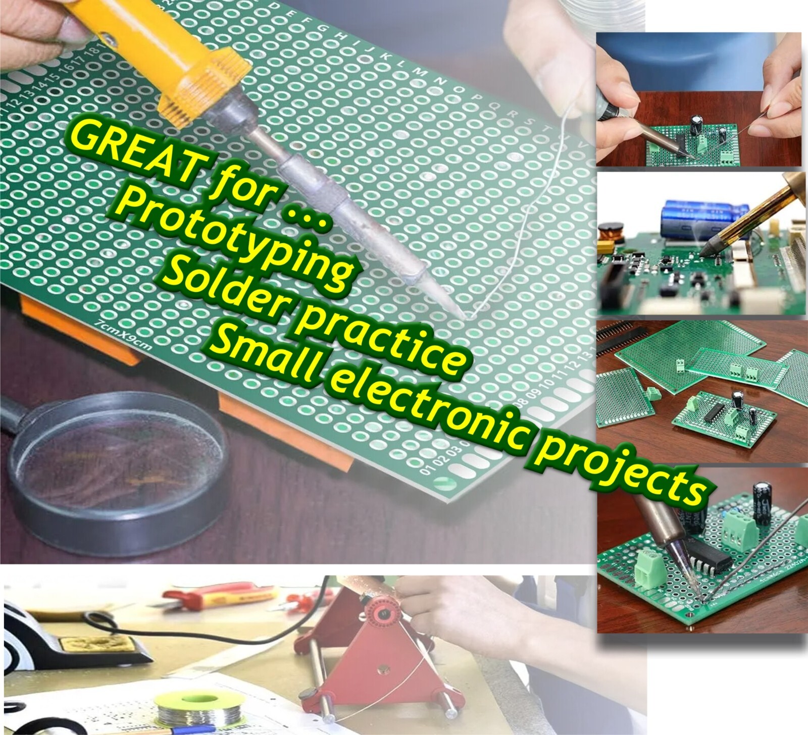 32pcs - Double Side Universal PCB Prototype Board Printed Circuit Protoboard DIY