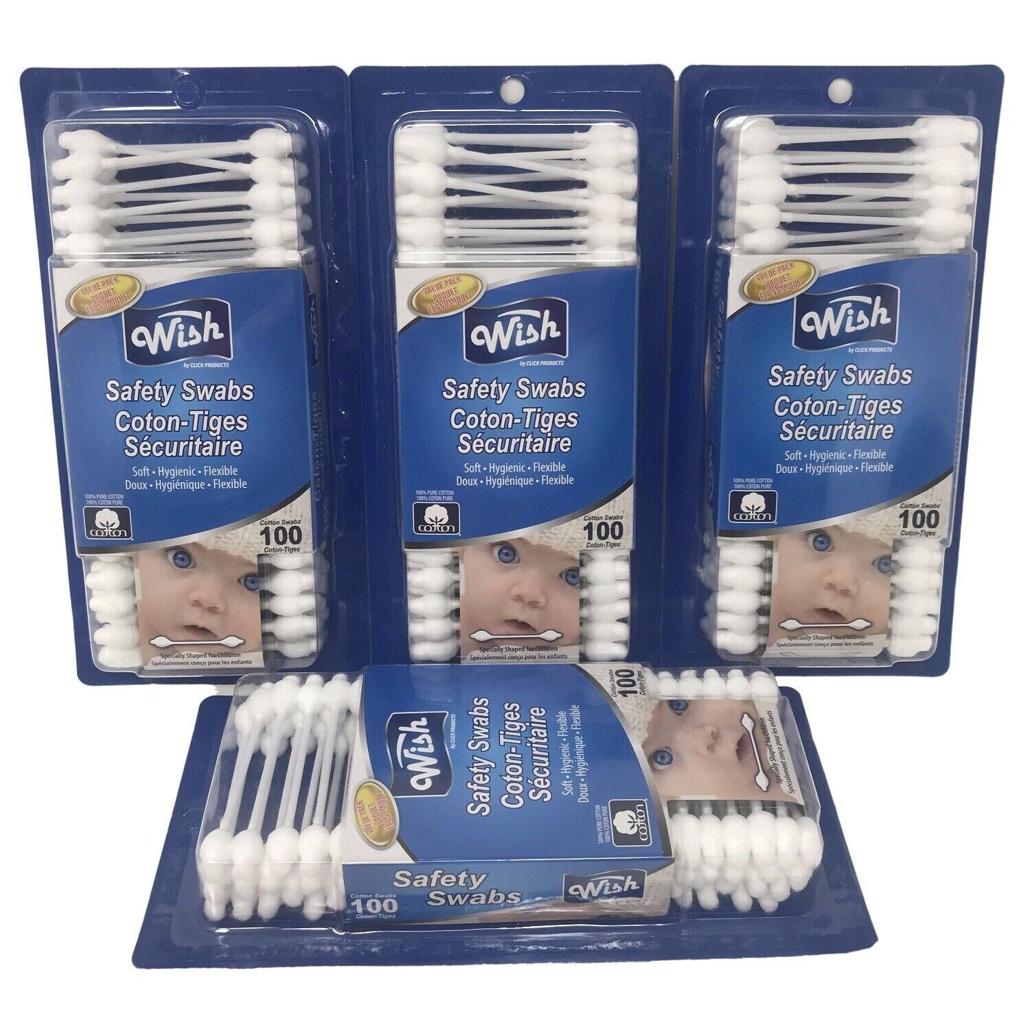 400 Safety Swabs Cotton swab Baby Safe large Cotton Tip for Newborn Babies