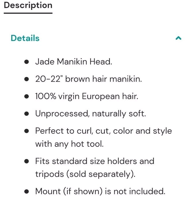 Manikin Head, Celebrity E805 JASMINE budget