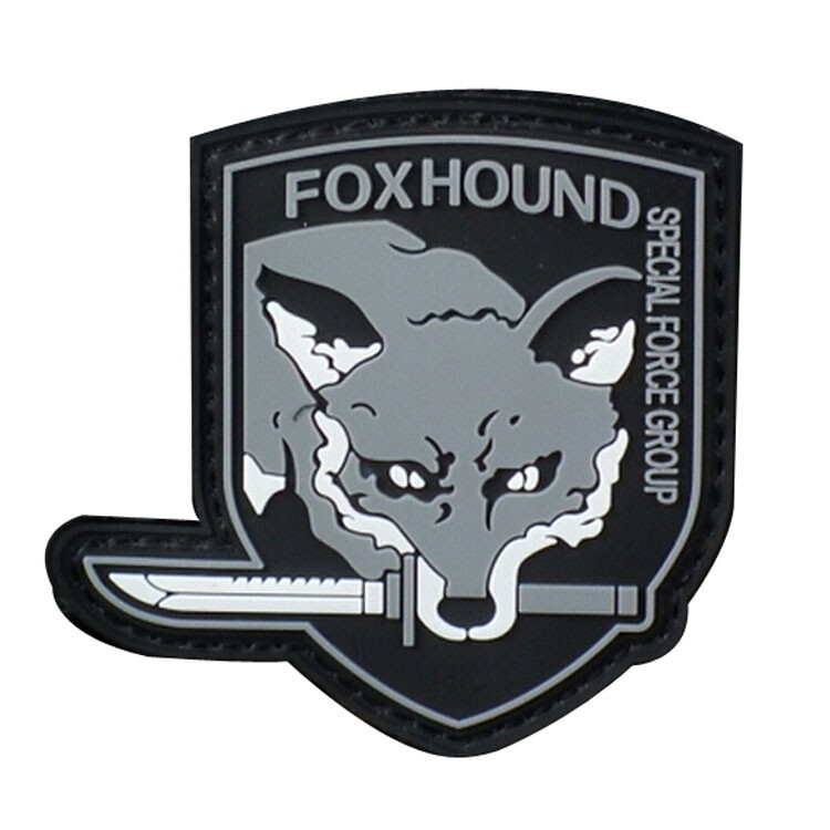 5Pcs 3D Pvc FOX HOUND Metal Gear Solid Specia Force Group Rubber Hook Loop Patch
