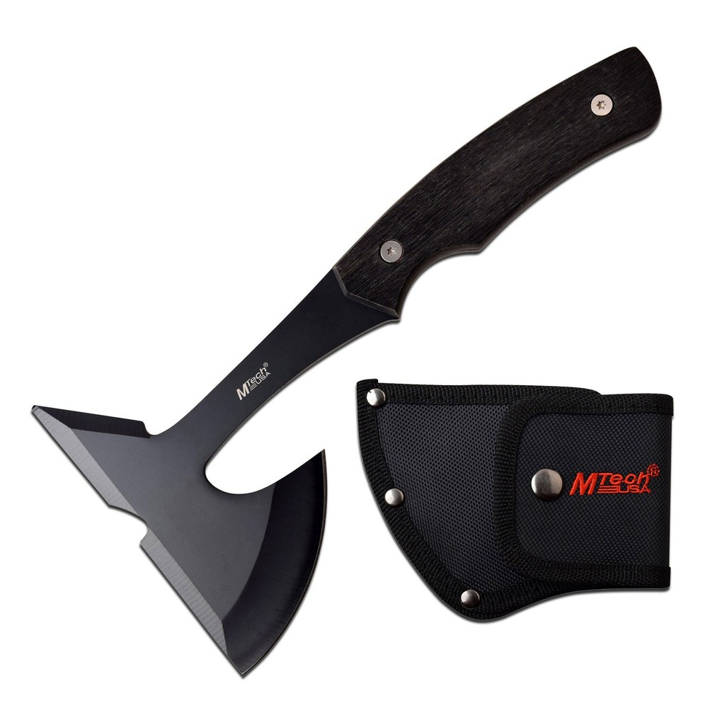 DEFENDER SOLID STAINLESS Heavy Grip Handle Camping Hatchet TACTICAL AXE & Sheath