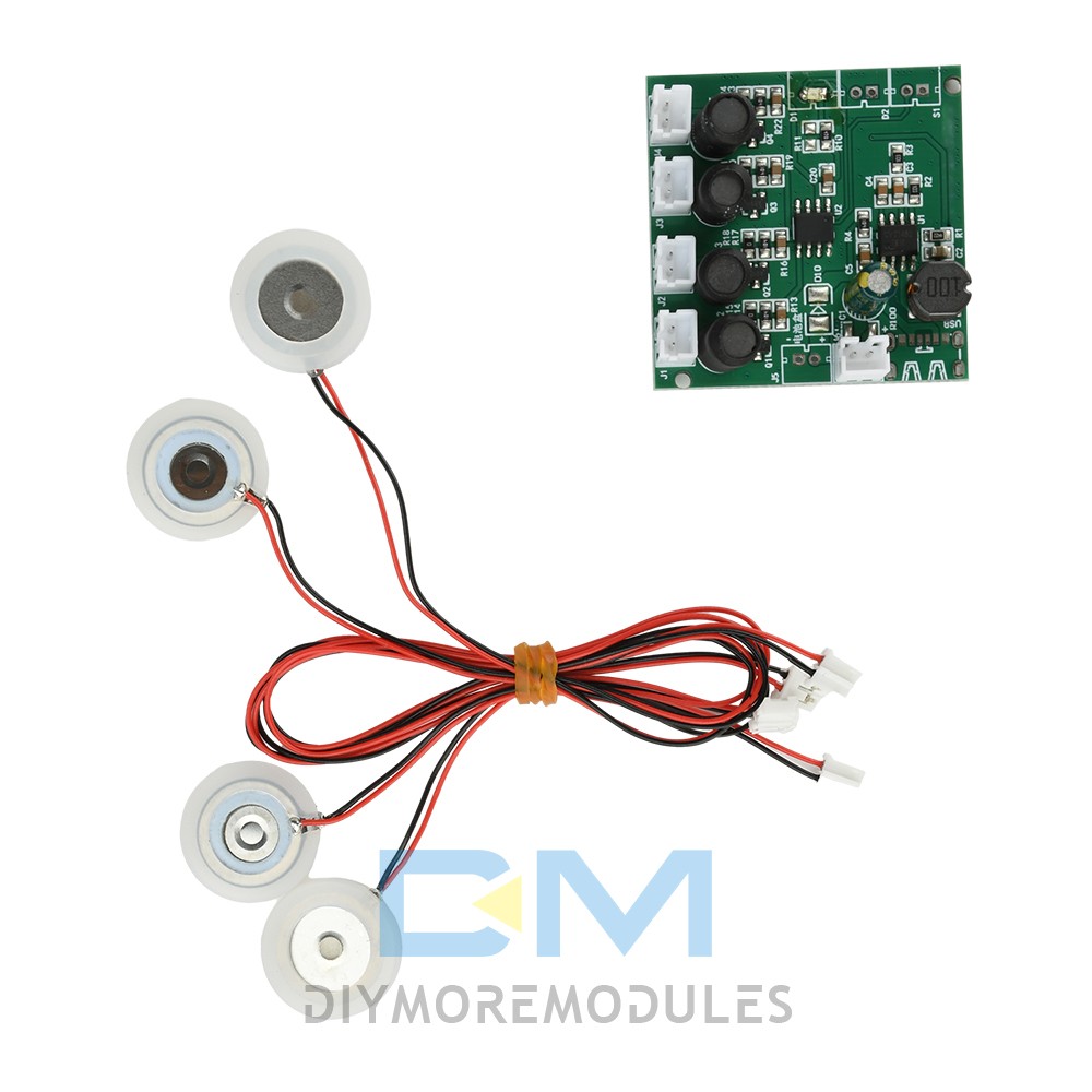 DC6-24V 4-Nozzle Spray Humidifier Atomization Module DIY Ultrasonic Atomizer Kit