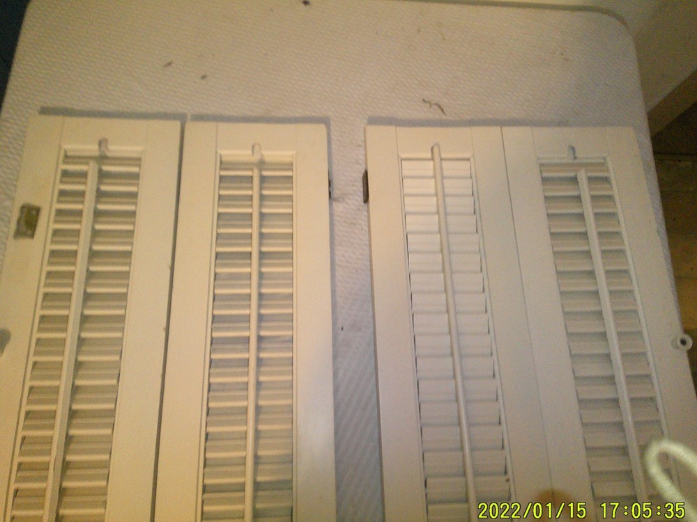 2 SMALL WOODEN WINDOW SHETTERS OLDER