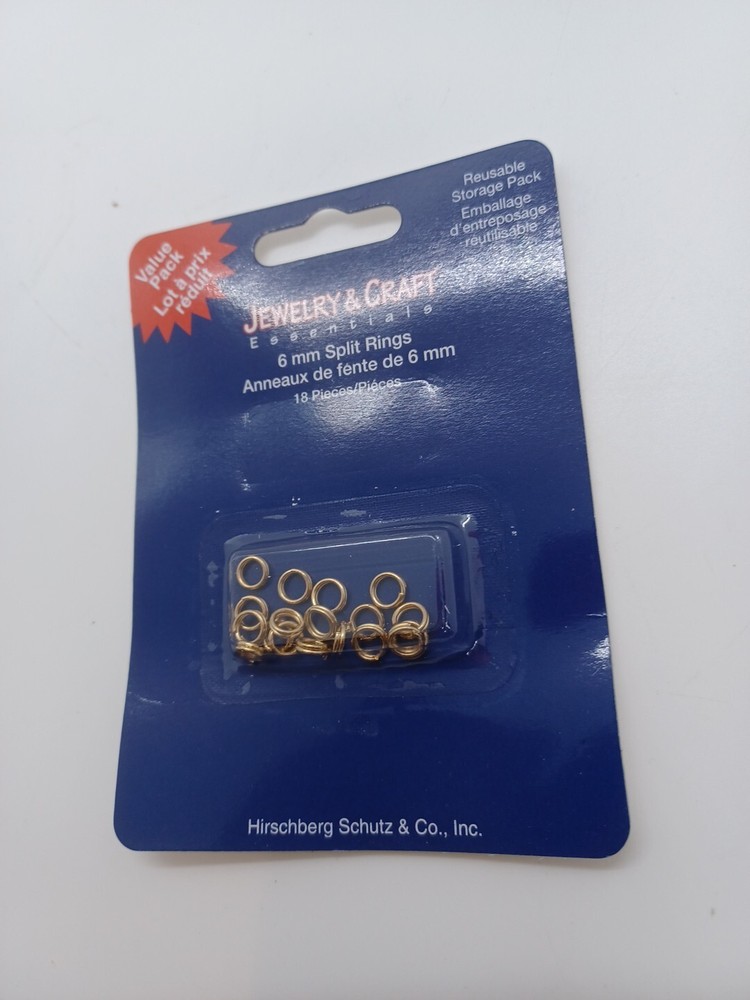 18 Split Rings Goldtone 6mm Small