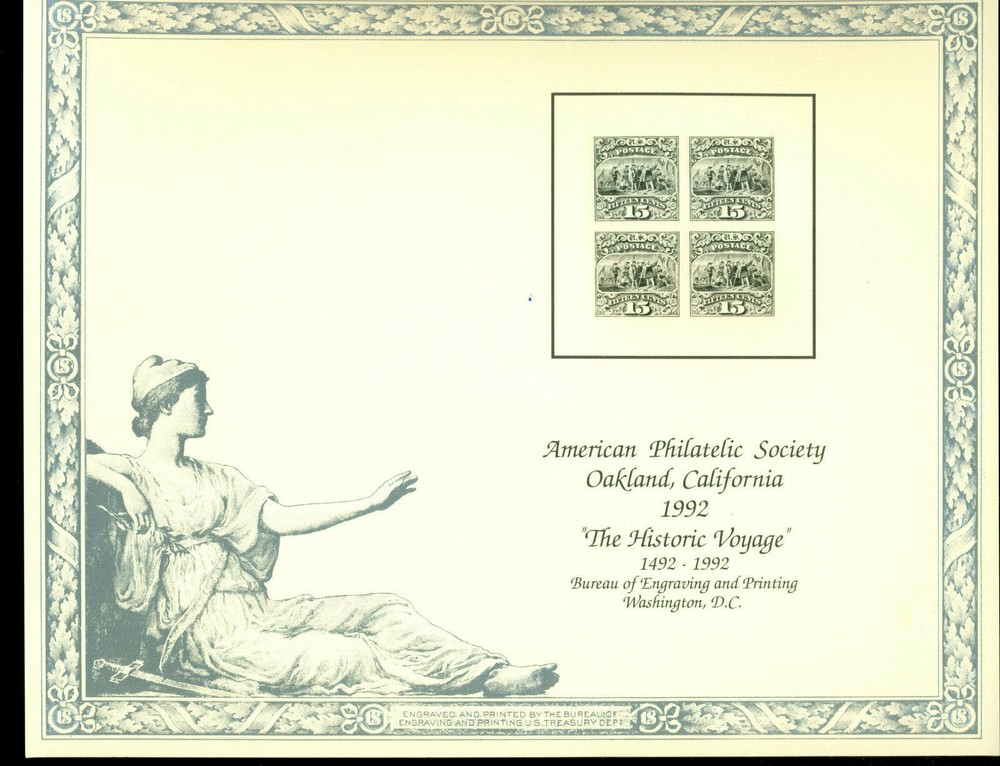 Mint BEP Souvenir Card - B161  APS 1992