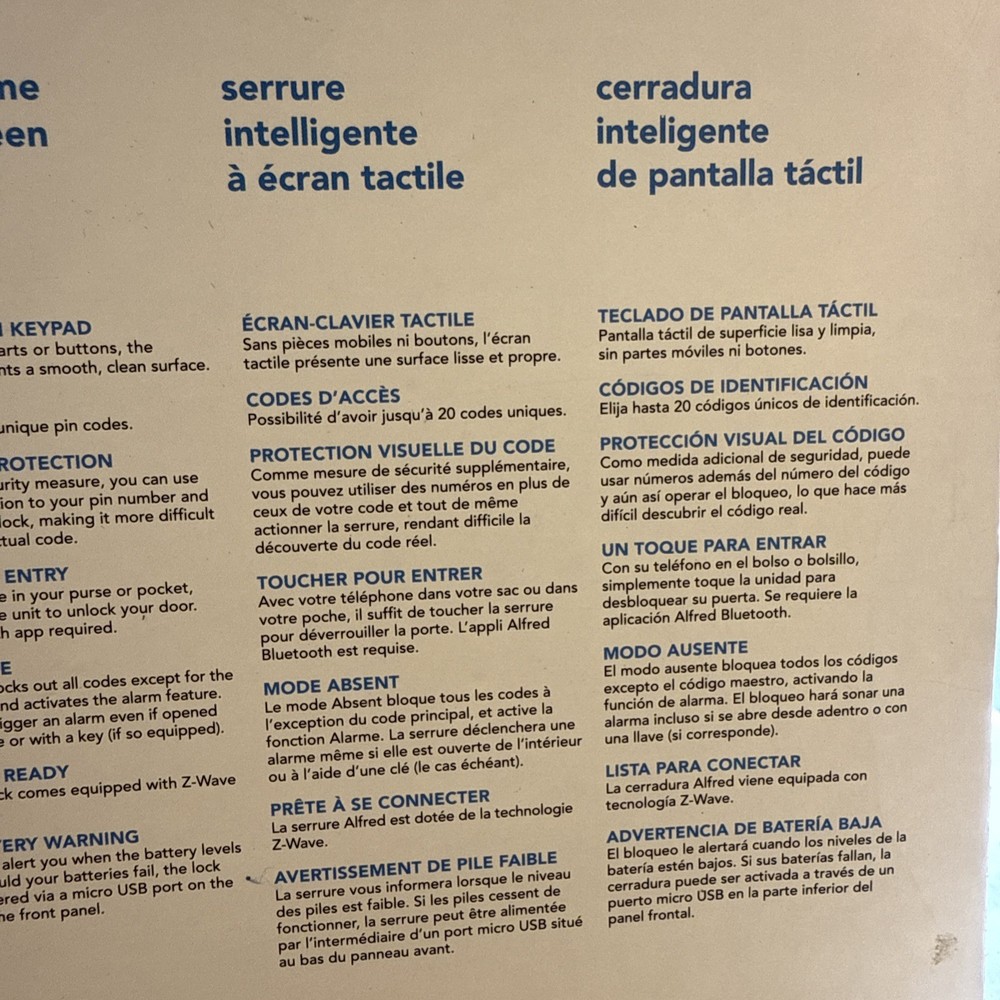 Alfred DB1-C Smart Home Touchscreen Deadbolt