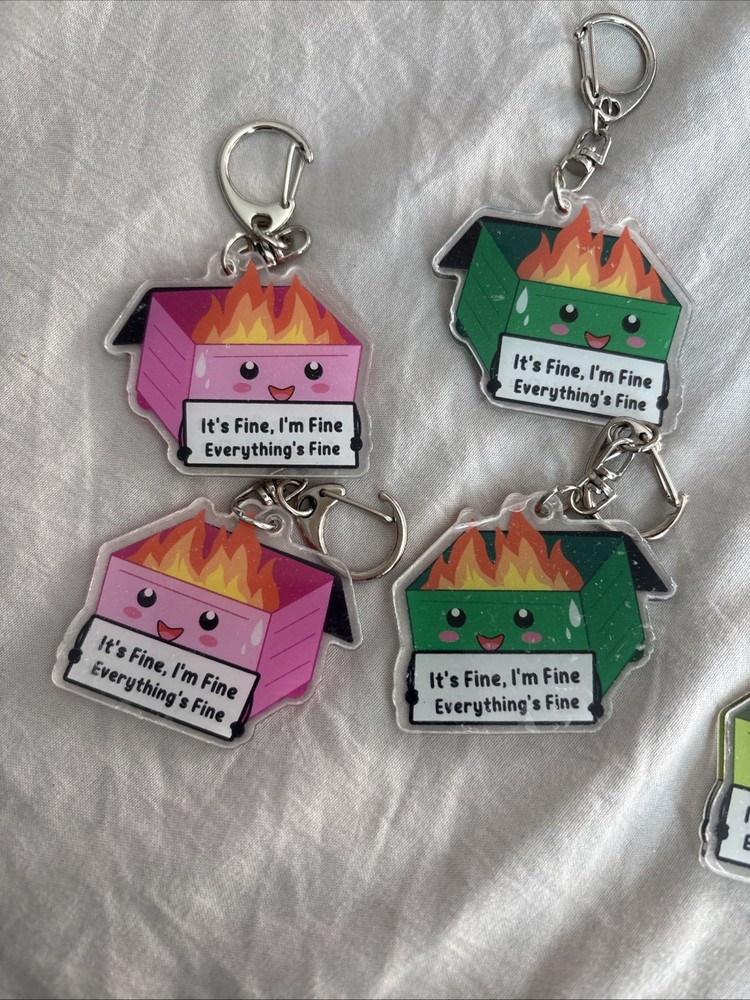 I’m Fine Fire Dumpster Key Chain Lot