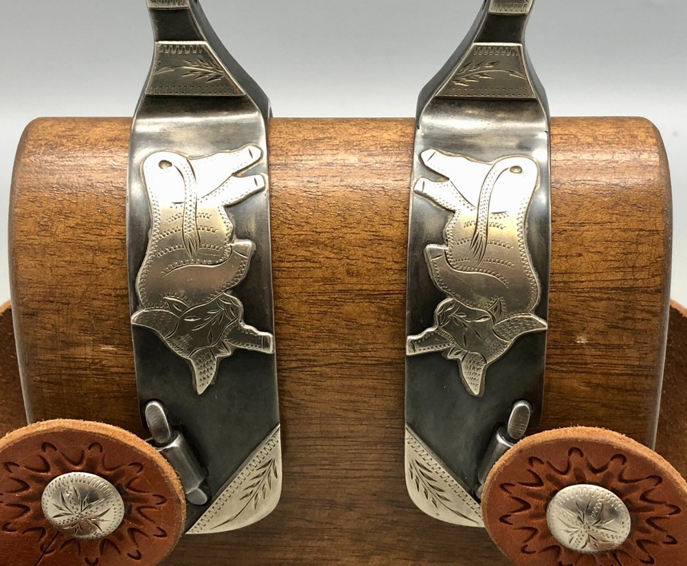 J.D. Moss Bull Theme Double Mounted Spurs
