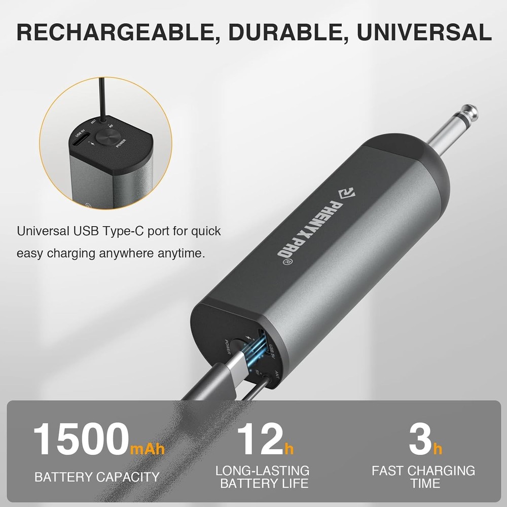 Phenyx Pro Single Digital Wireless Microphone System, w/Mini Receiver, Bodypack