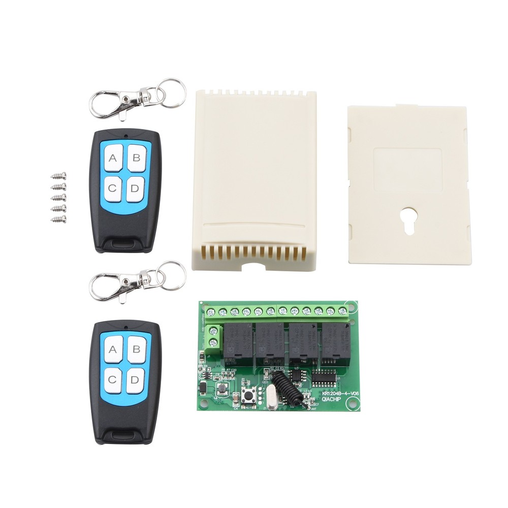 DC 4-Channel 443MHz Wireless RF Remote Control Relay Switch For more Control