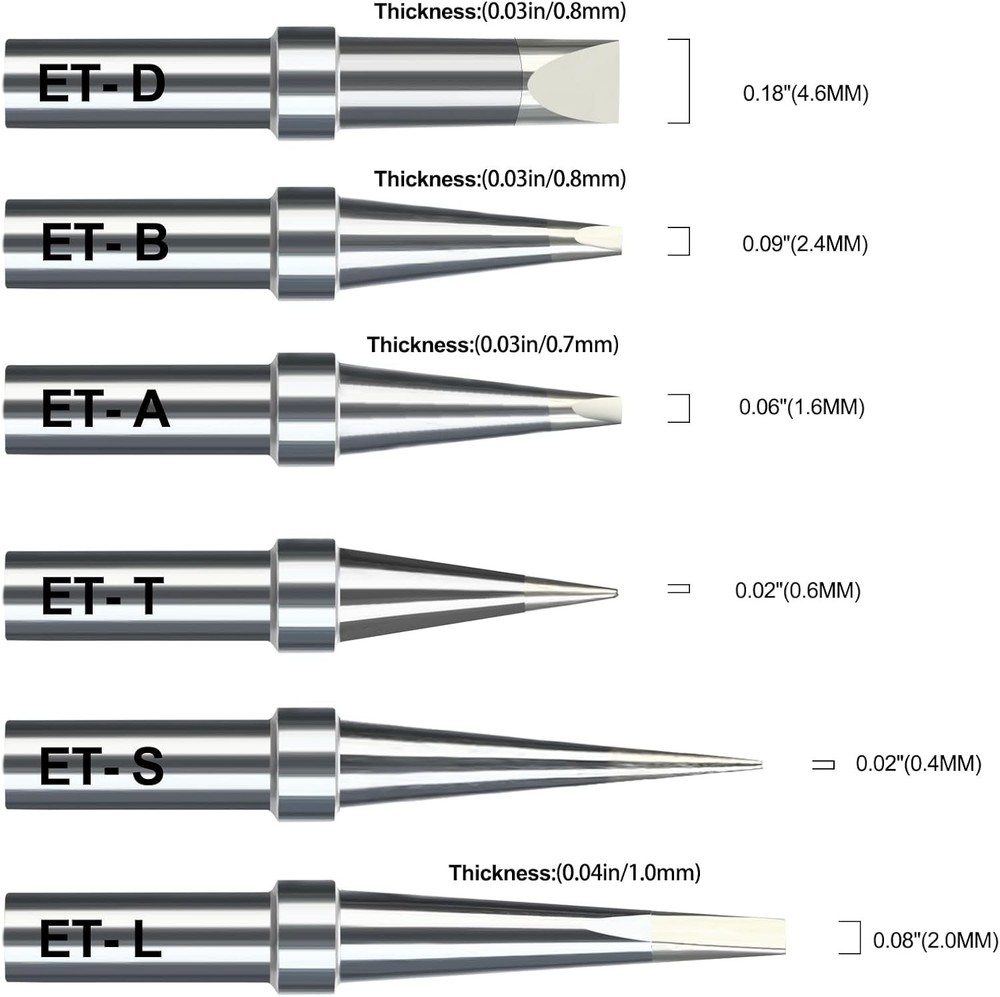 Customized Soldering Tips for Weller ET Series - Durable & High Performance 6pcs