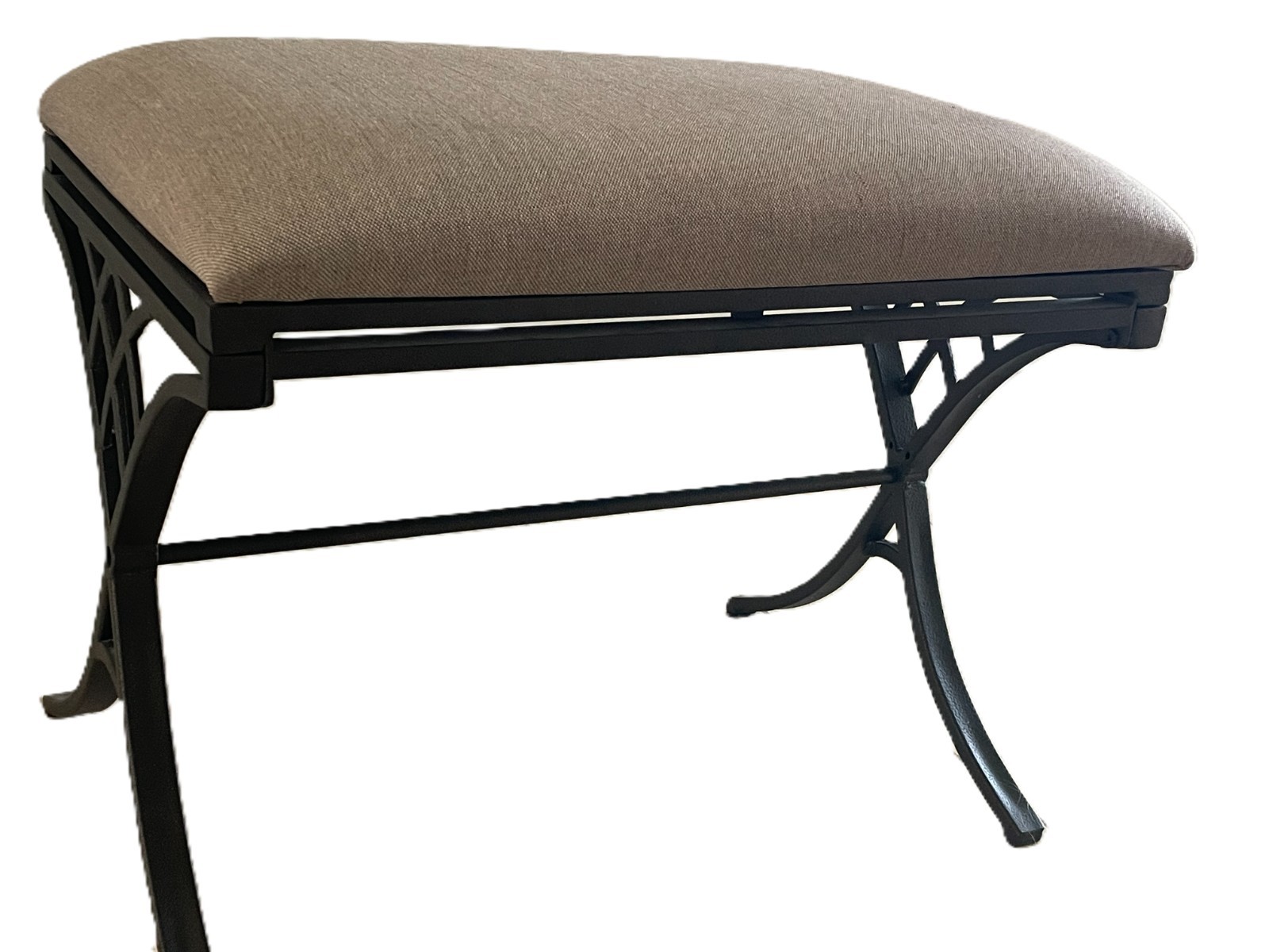 Emery Vanity Stool Oil Rubbed Bronze Finish Fabric Cushion 19 3/4" H 24" W New