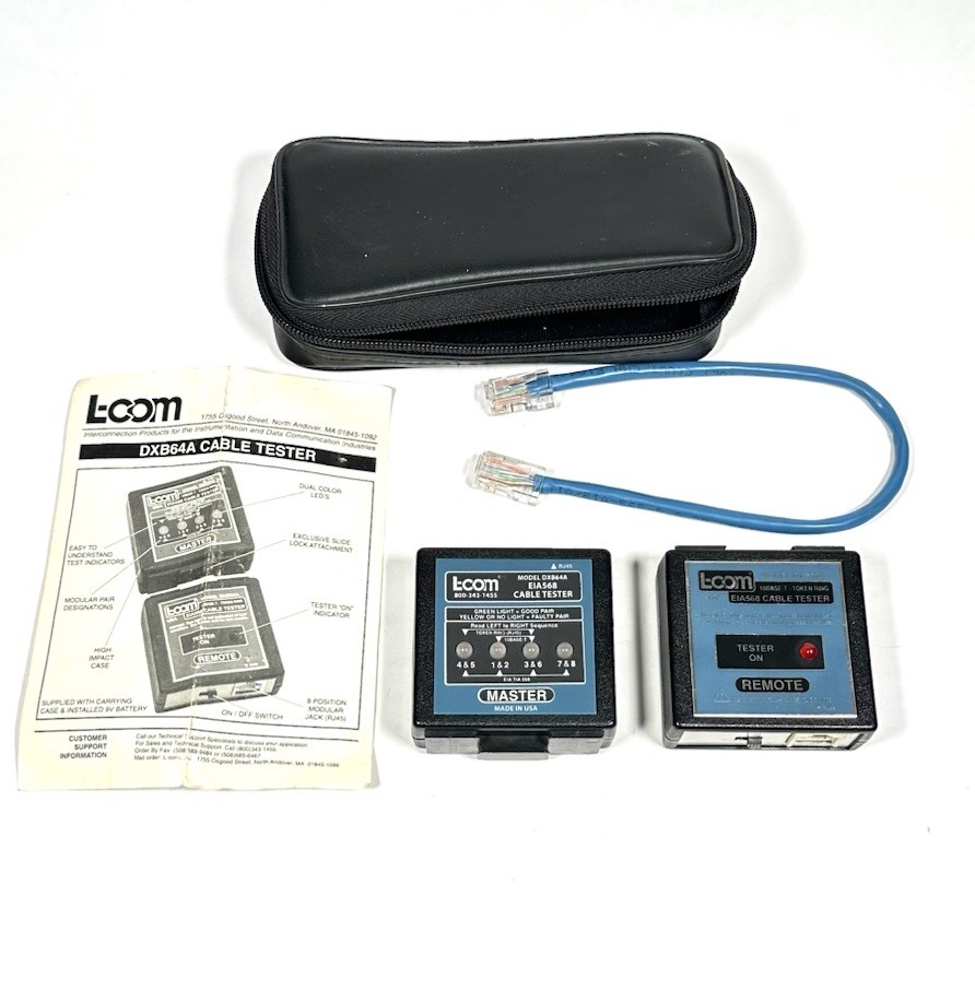 L-Com DXB64A EIA568 Cable Tester Master and Remote 10base-T