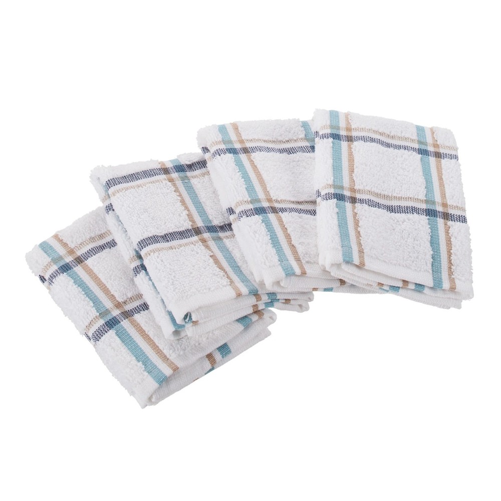 Mainstays 4 Pack 12”x12” Woven Kitchen Dish Cloth Set, Multi.