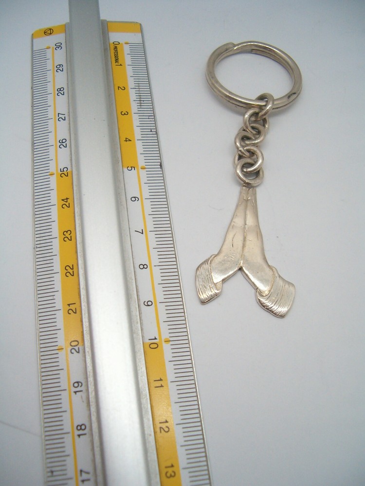925 Silver PRAYER HANDS Keychain - Break -