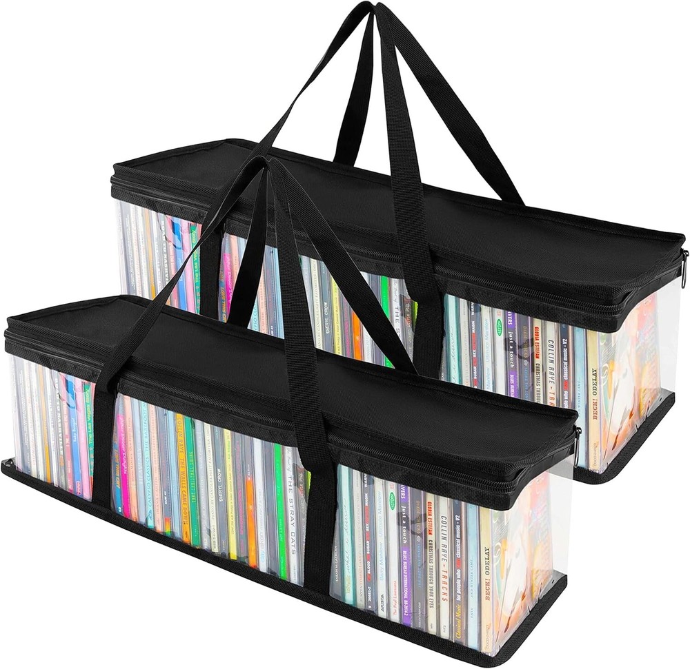 2 CD Storage Rack Box Holder Disk Case Media Display Space Store Organizer Black