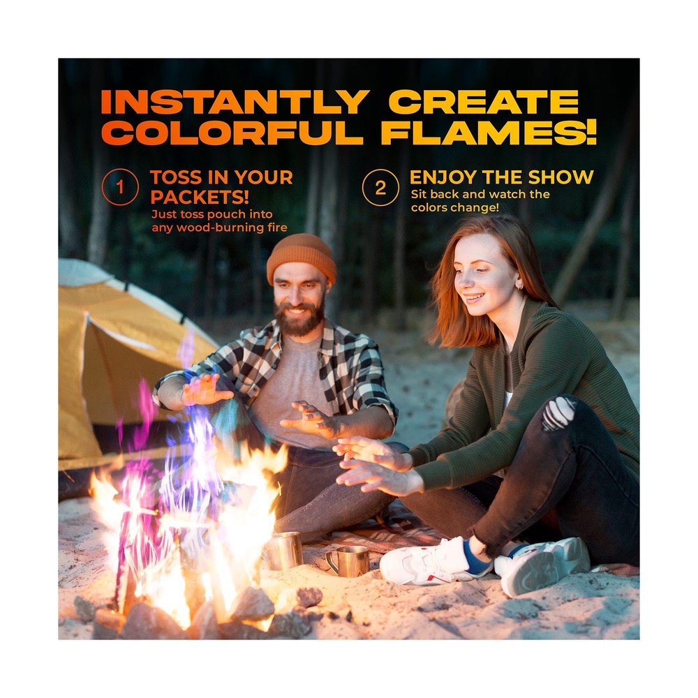 Magic Campfire Fire Color Changing Packets for Fire Pit (4 Pack) Outdoor Fire...