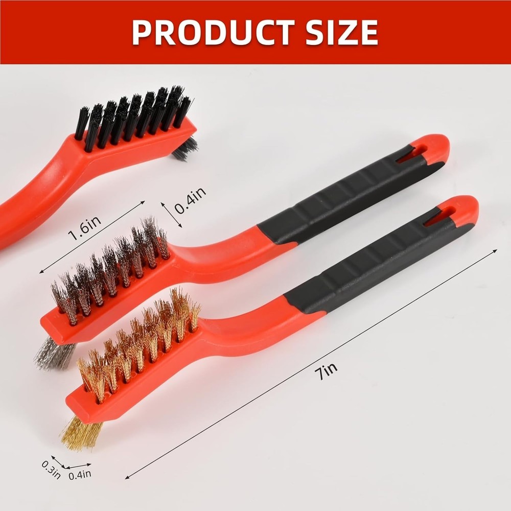 Durable & Effective 3pcs Wire Brush Cleaning Set - Perfect for Detailed Work