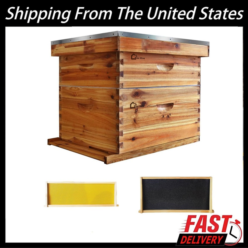 Langstroth Beehive Kit - 20 Frame Box with 10 Deep & 10 Medium Frames NEW