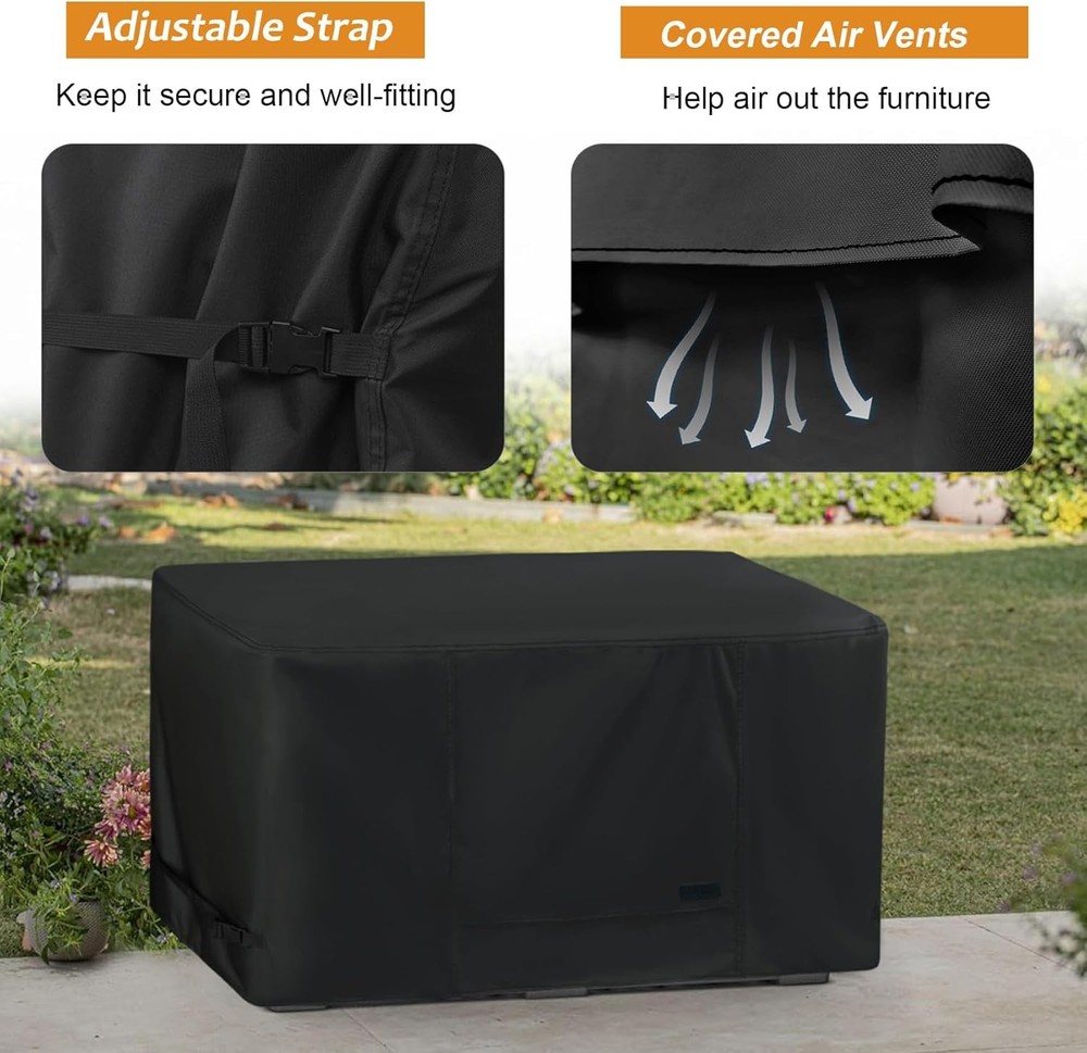 Deck Box Cover Outdoor Waterproof Storage Bench Cover for Rectangular Deck Box