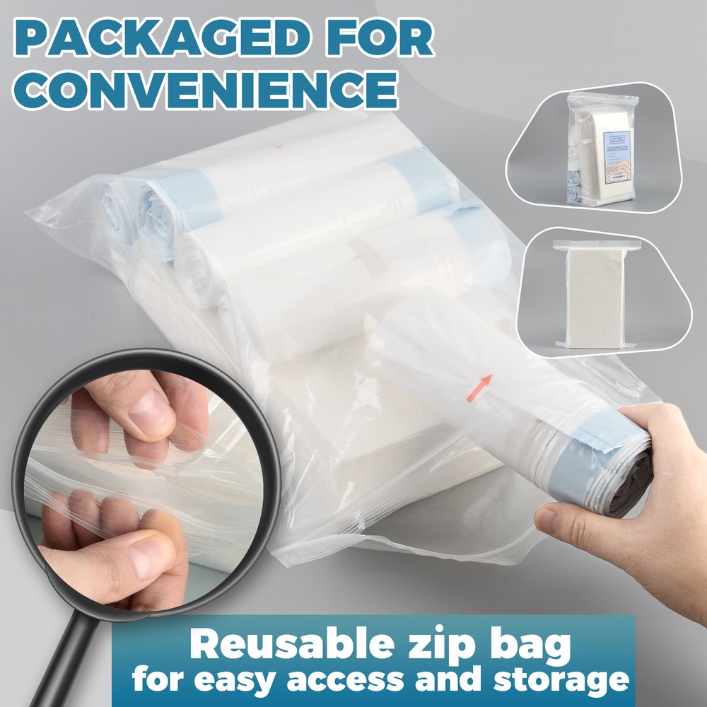 70 Pack Bedpan Liners Disposable Commode Liners with Absorbent Pads