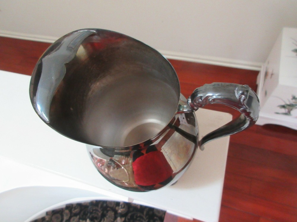 Pitcher , Silver Plated , 4 Footed , 9" High ,19" Circumference , Vintage