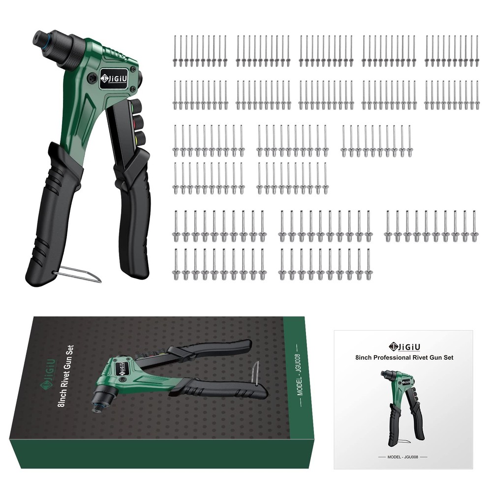 Riveter Set, Blind Riveter incl. 200pcs Rivets 2.4/3.2/4.0/4.8mm Replacement...