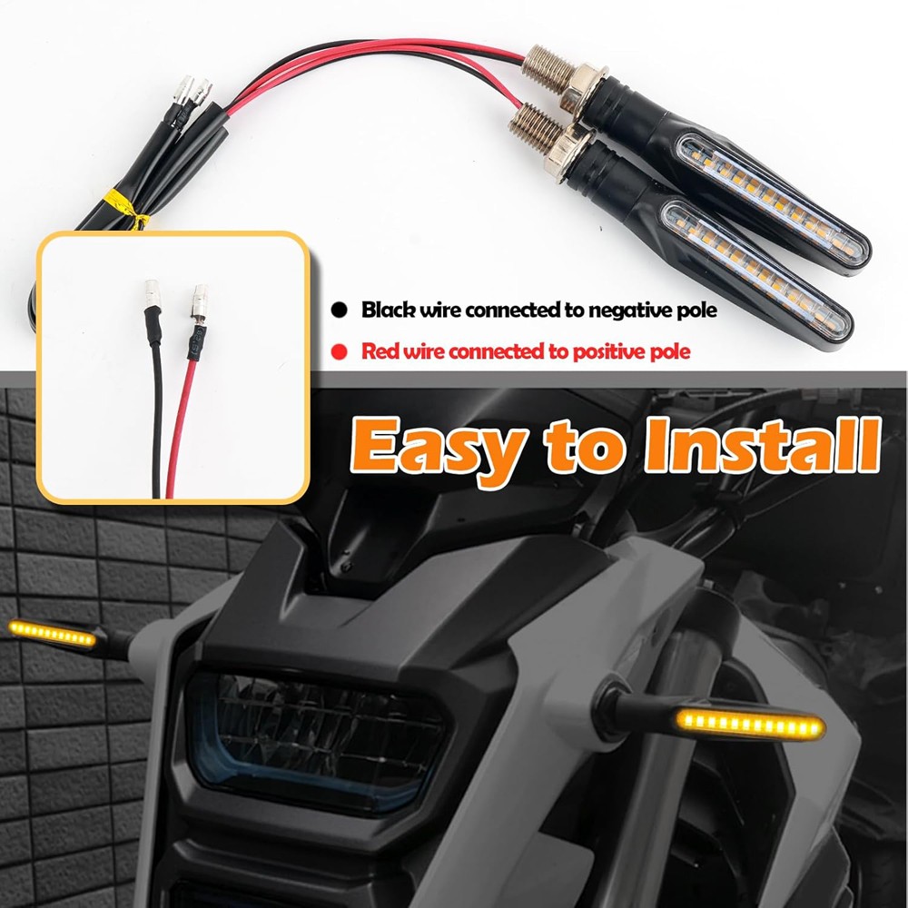Universal 4PCS Motorcycle Led Turn Signal Indicator Blinker Amber Lights Durable