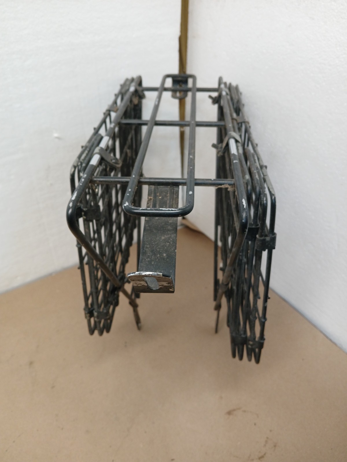 Vintage Folding Bicycle Rear Wire Pannier Cargo Basket Rack Black Metal