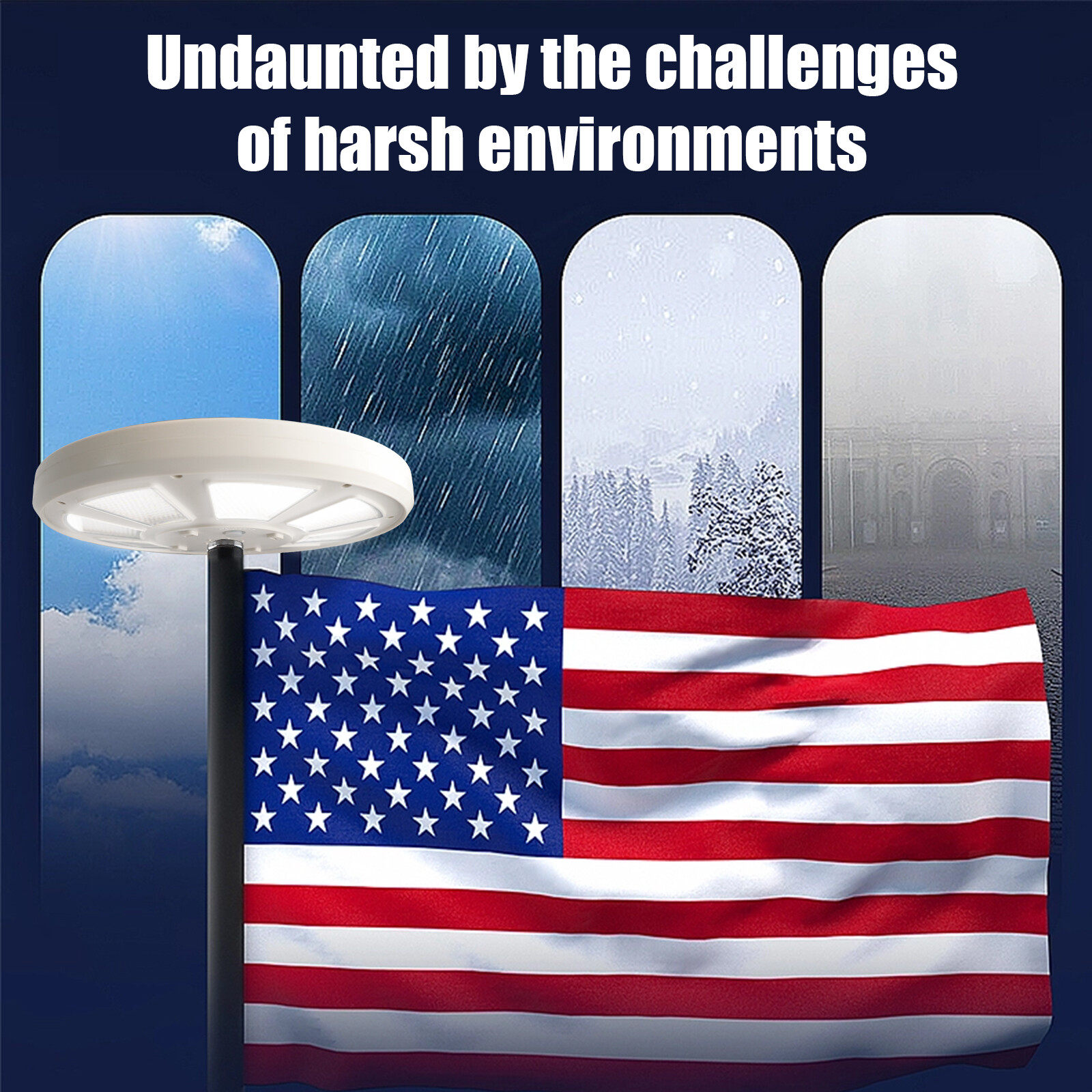 136 LED Solar Flag Pole Light New Super Bright Solar Powered Light Waterproof US