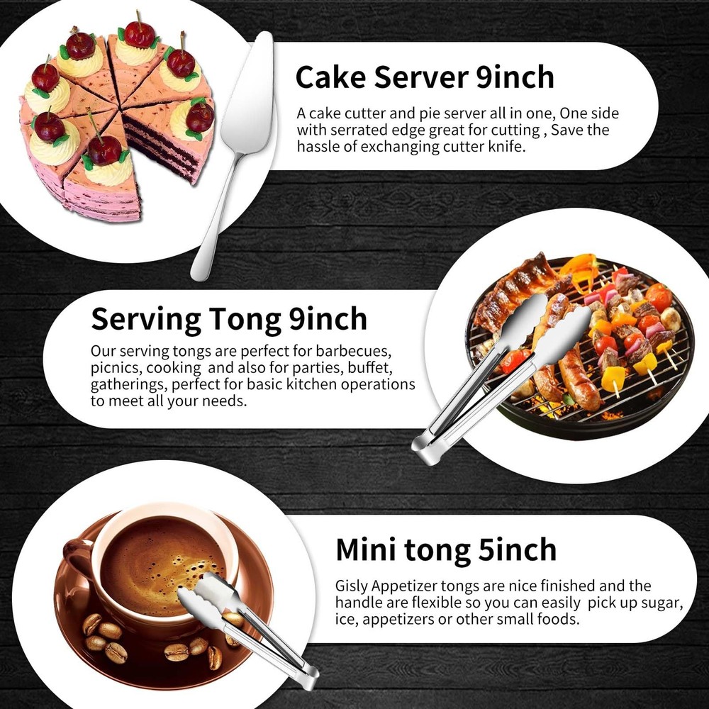 12 Pieces Serving Utensils Include Large Serving Spoons,Slotted Serving Spoon