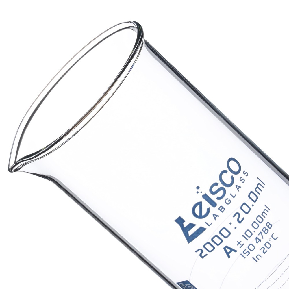 Graduated Cylinder, 2000ml - Class A Tolerance ±10.0ml - Round Base - Blue Gr...