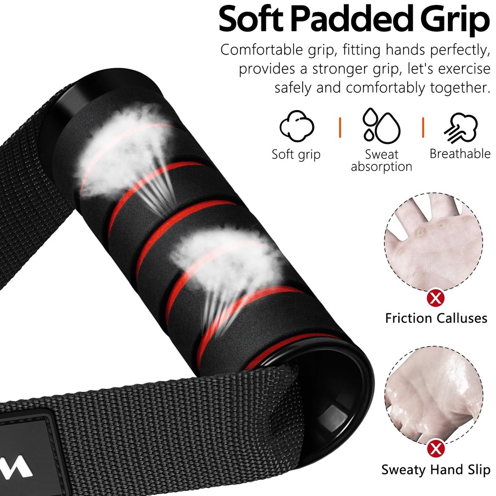 WALITO Exercise Handles, Replacement Cable Machine Attachments for Home Gym E...