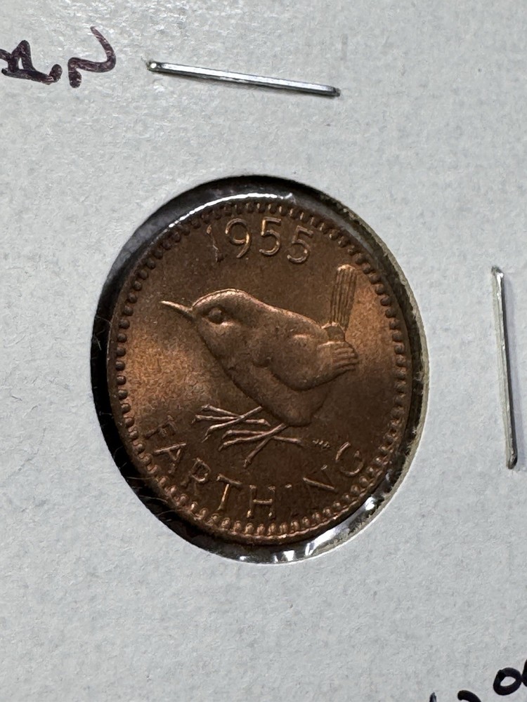 1955 Great Britain Farthing Bronze Coin