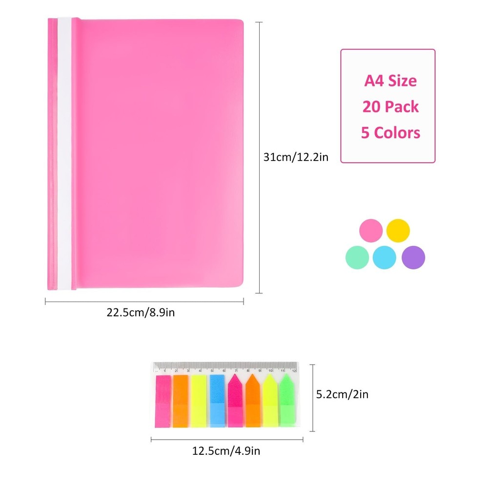 Geila 20 Pack Clear Front Report Covers, Binder, Plastic Report Folder with 2...