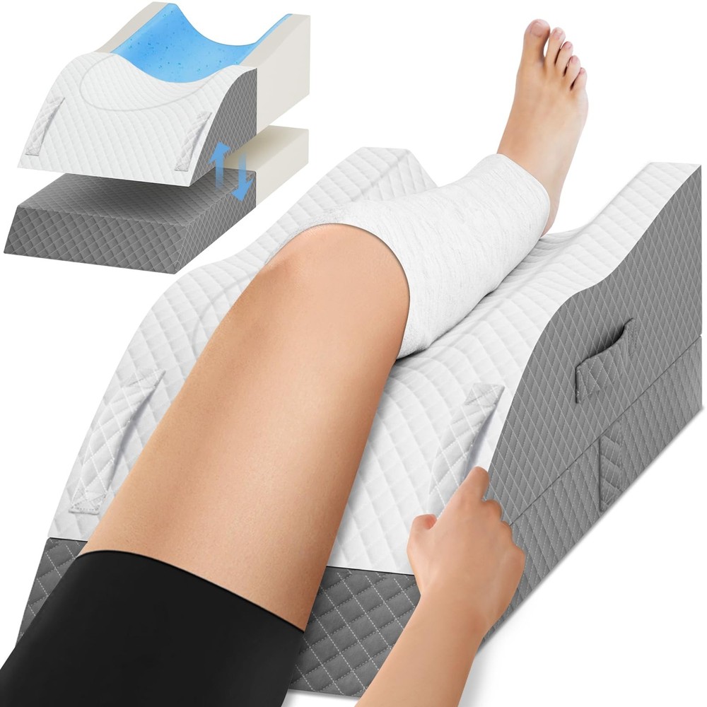 Elevation Pillows for Leg After Surgery, Memory Foam Adjustable Leg Wedge Pil