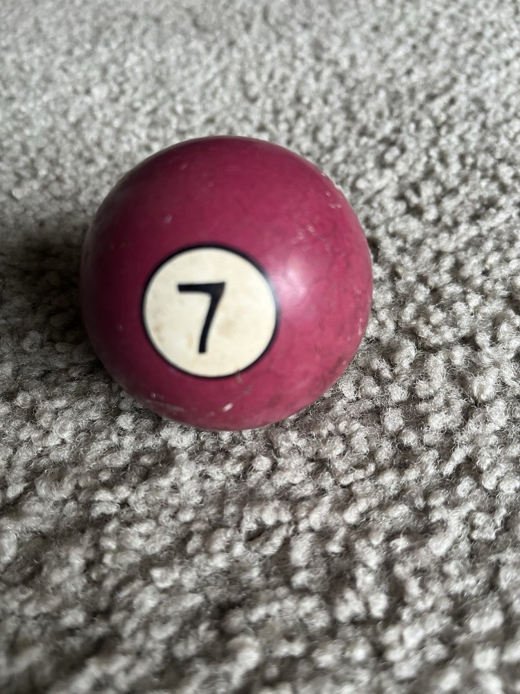 Maroon Number 7 Billiard Ball