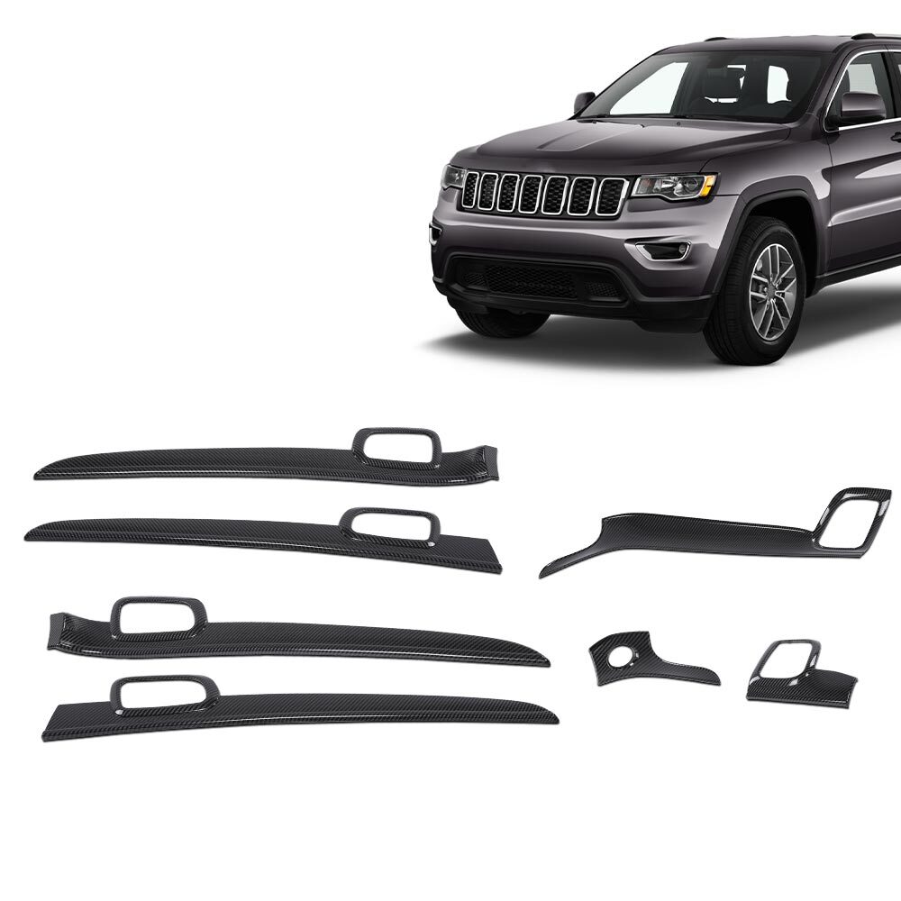 Fit For 2011-2020 Jeep Grand Cherokee Dashboard Panel & Door Handle Cover Trim