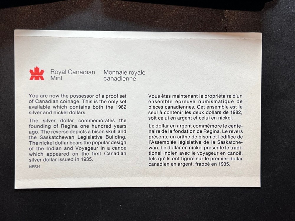1982 Canada Double Dollar Proof Set - Regina's Centennial